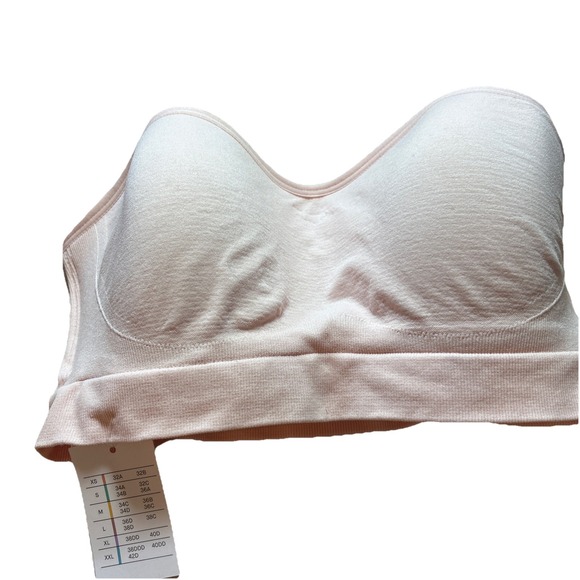 Auden Bra Size medium Pink Padded Push-up Wireless Strapless Pullover